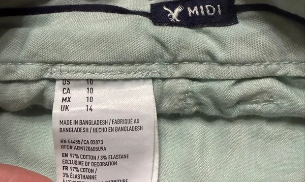 American Eagle Stretch Midi Women's Size 10 Mint Green Chino Shorts - Image 5