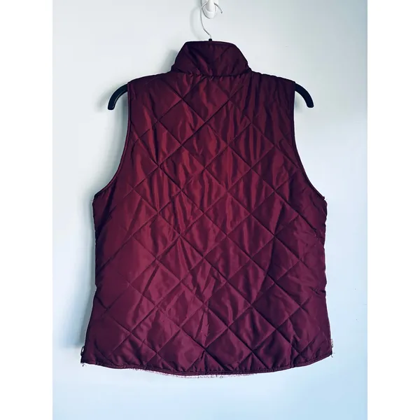 Miami Francesca's Reversible Sherpa Quilted Vest Maroon Women's Large Fall Cozy - Image 2