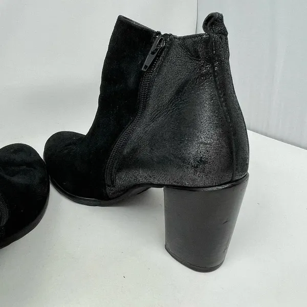 Paul Green Rockin Booties Black Suede Leather Metallic Size 7‎ / US 9.5 - Image 9