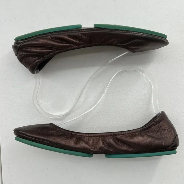 Tieks‎ Sz 8 Ballet Flat Rasberry Truffle Brown Metallic Leather By Gavrieli RARE - Image 4