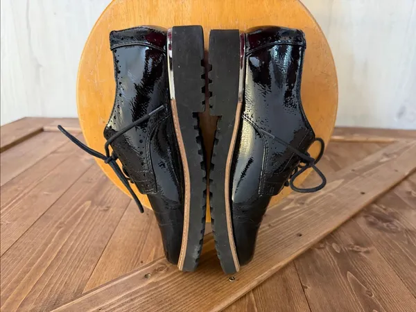 Franco Sarto Women’s Size 6 Black Patent Leather look Lace-Up Oxford Shoes - Image 6