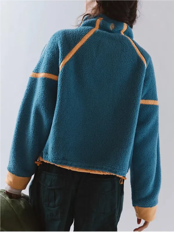 Free People FP Movement Mountain High Colorblock Half-Zip Fleece Celestial Blue - Image 2