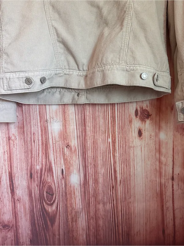 Gap Cream Sherpa Lined Corduroy Button Front Trucker Jacket Size L - Image 9