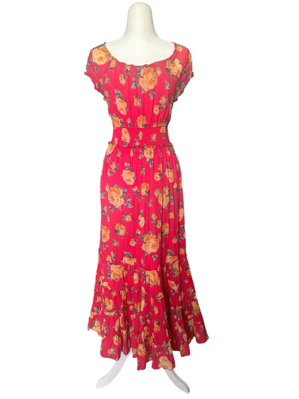 Betsey Johnson Vintage Pink Ruffled Tiered Sundress S - Image 5