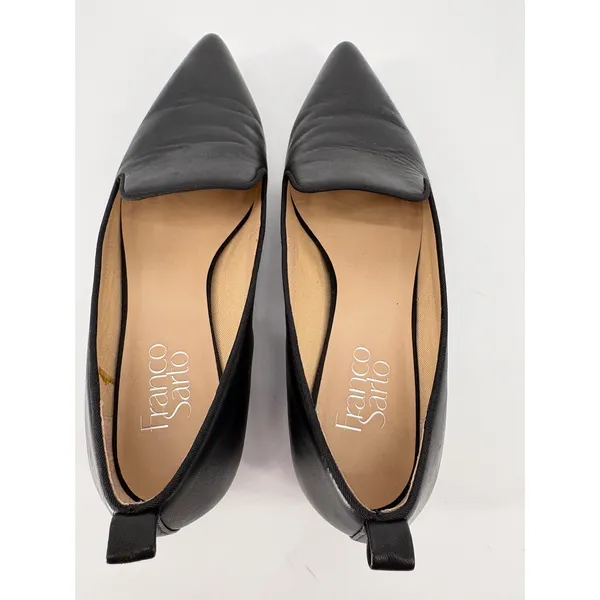 Franco Sarto Vianna Loafer Pump Womens 8 Black Leather Pointed Toe Block Heel - Image 11