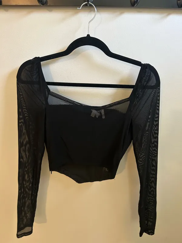 Princess Polly Black Sheer Corset Top - Image 4