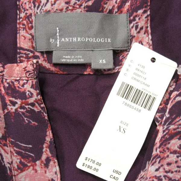 NWT by Anthropologie The Somerset Maxi in Crimson Print Chiffon Edition Dress XS - Image 7