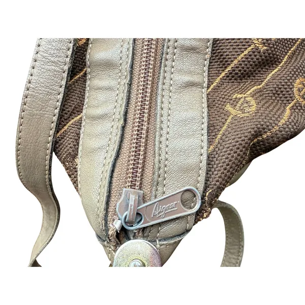 Etienne Aigner Vintage Monogram Logo Shoulder Bag Brown‎ Canvas Leather Trim - Image 8
