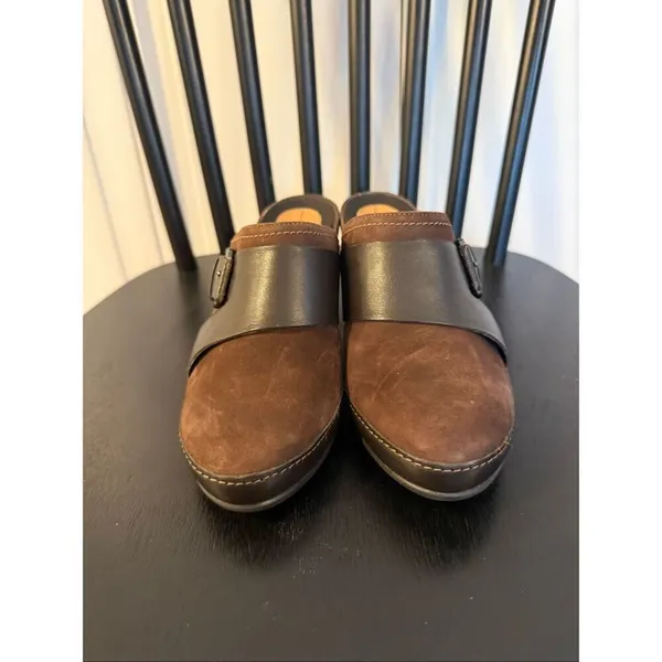 Clark’s Artisan grown leather buckle clog mules size 6.5 - Image 4