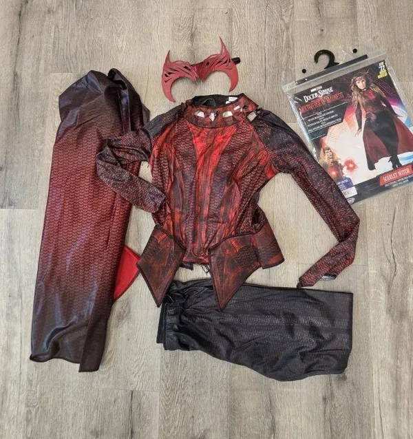 Marvel Scarlet Witch Adult halloween Costume XS Top Pants Skirt Headpiece comico - Image 6