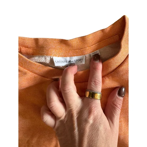 Lacoste Sport Orange Crewneck Sweatshirt Small Alligator Logo‎ Size 40 - Image 4