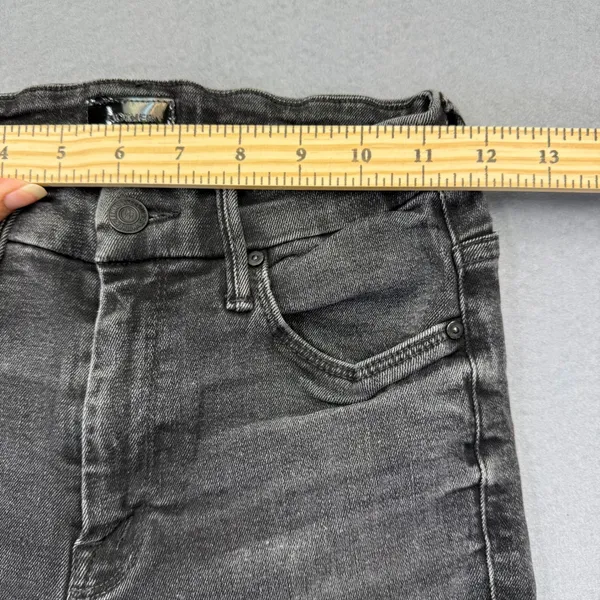 MOTHER High Waisted Looker Ankle Fray Night Hawk Skinny Jeans Gray‎ 23 READ - Image 5