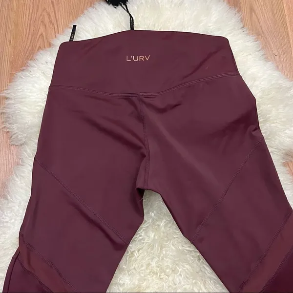 L’urv Last Dance Wine Colored Compression Leggings S NWT - Image 3
