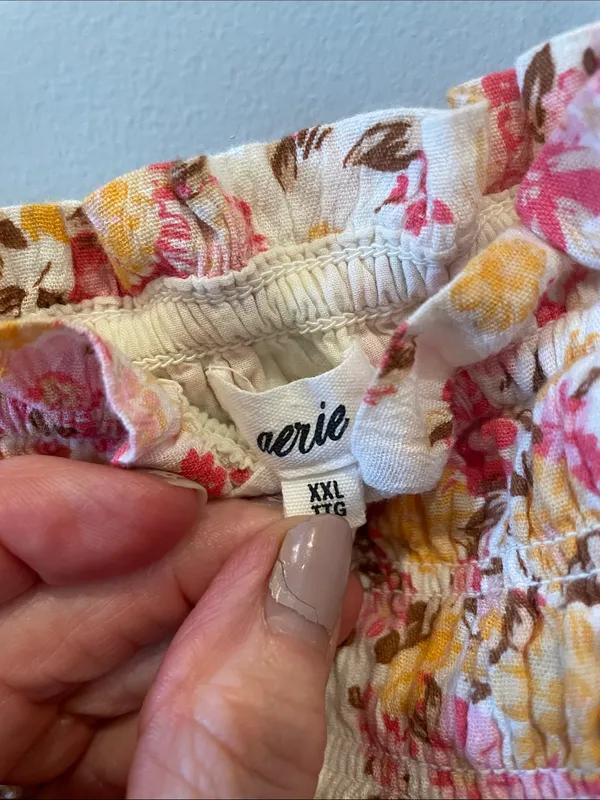 Aerie Pink Floral Sundress with Ruffled Straps - Image 3