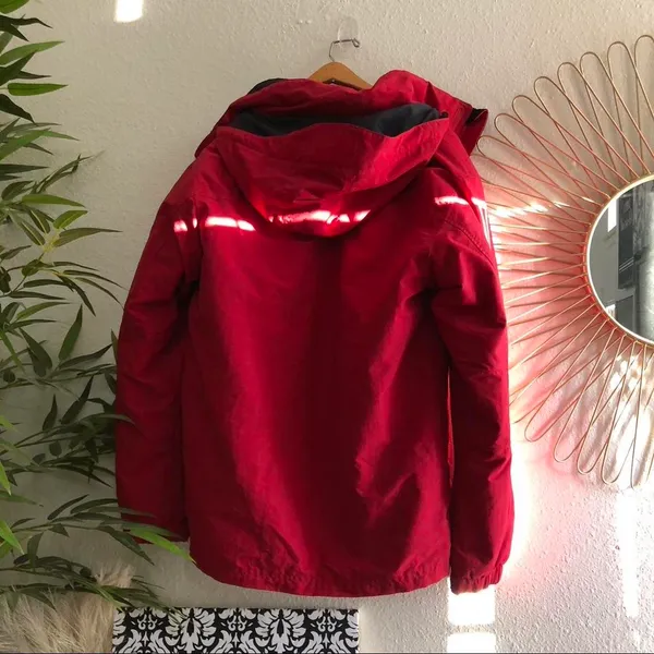L.L Bean OUTDOOR OUTFITTER JACKET Insulated Hooded Coat Insulated Red Oversize Sz S Measurement in pics - Image 2