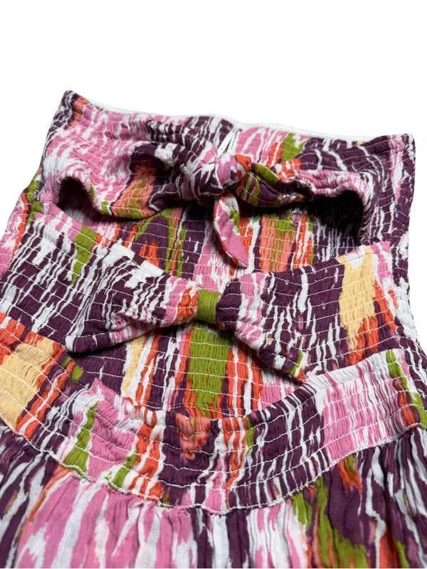 ✨🌸 Anthropologie Reversible‎ Smocked Mini Dress Size Medium Pink Ikat Print 🌸✨ - Image 7