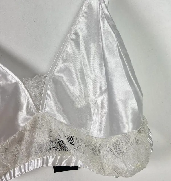 NWT Frederick's of Hollywood Delphine Satin Cropped Cami White Size Medium M T24 - Image 5
