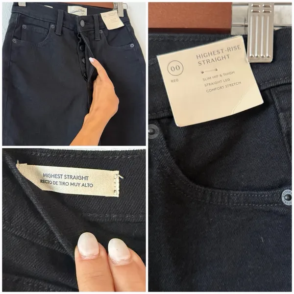 Universal Thread Highest Rise Straight Size 00 Black Jeans Women’s NWT Stretch - Image 3