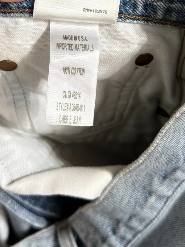 AGOLDE Cherie Straight High Rise Raw Hem Cotton Jeans - Image 8