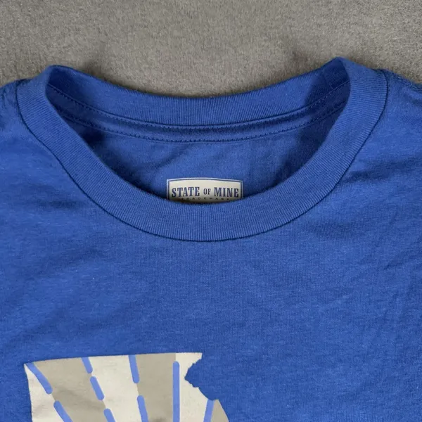 State Of Mine Shirt Womens Small Blue Georgia State Graphic Long Sleeve Tee - Image 3