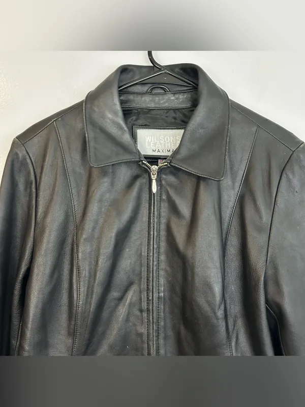 Wilsons Leather Maxima Insulated Zip Up Moto Jacket Size Large - Image 2