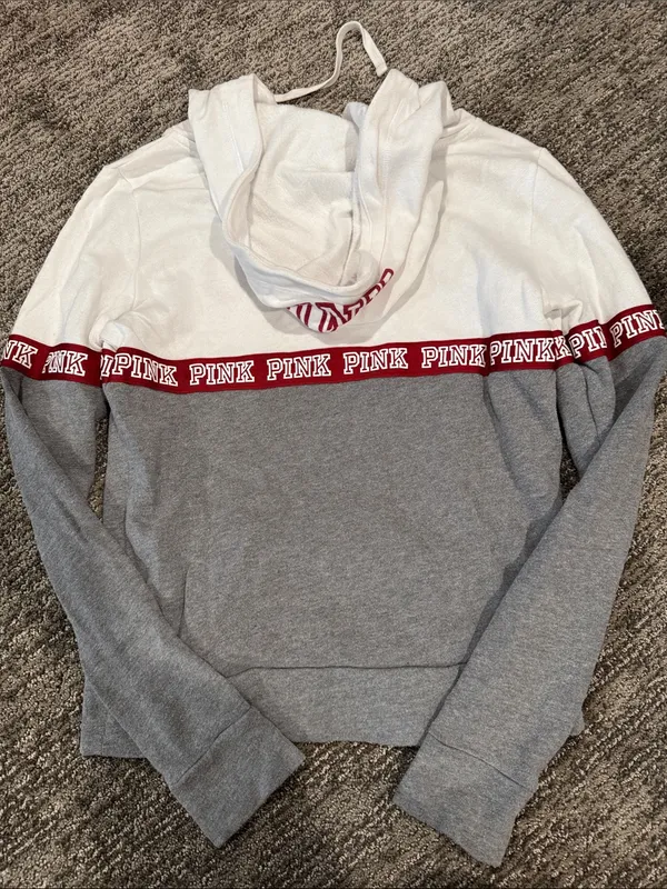 PINK Victoria's Secret OU Colorblock Hoodie - size XS. - Image 4