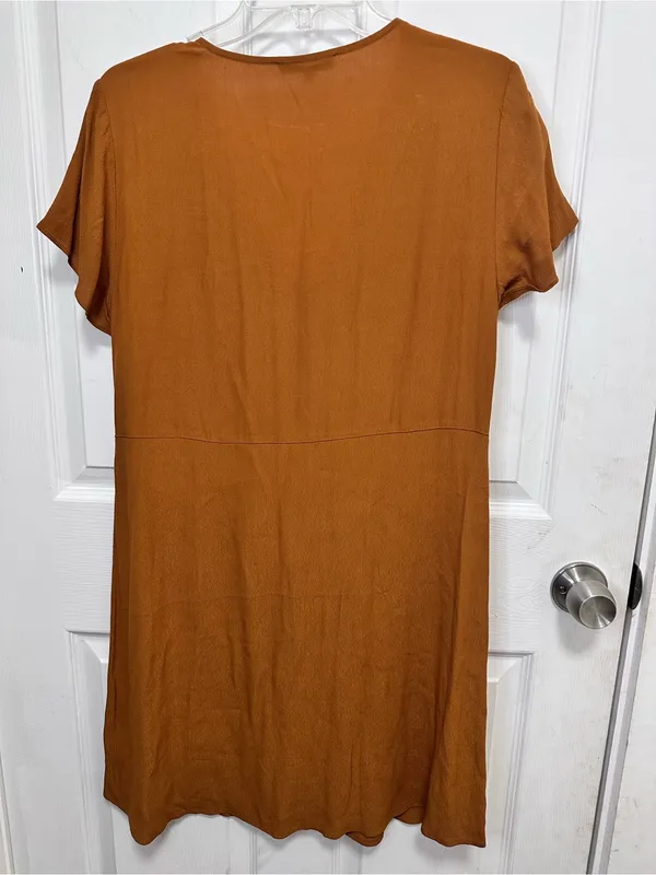 Madewell Rust-Brown V-Neck Dress - Image 6