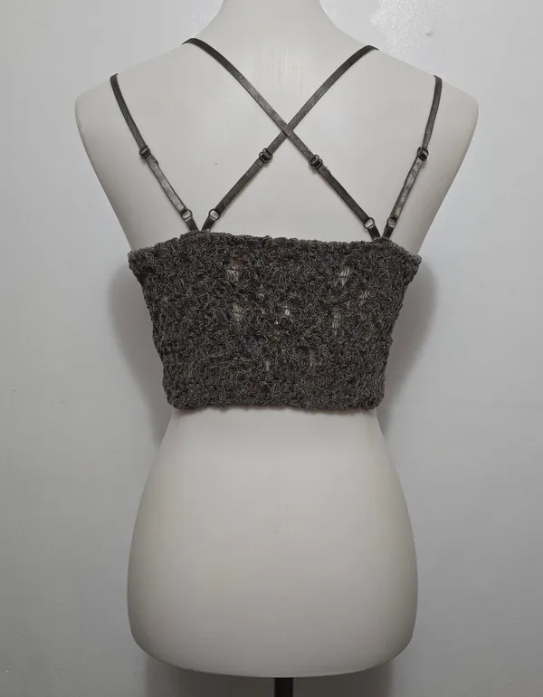 Buckle Willow & Root Grey Lace Cami Crop Top Spaghetti Strap Lingerie Tank Sz M - Image 5