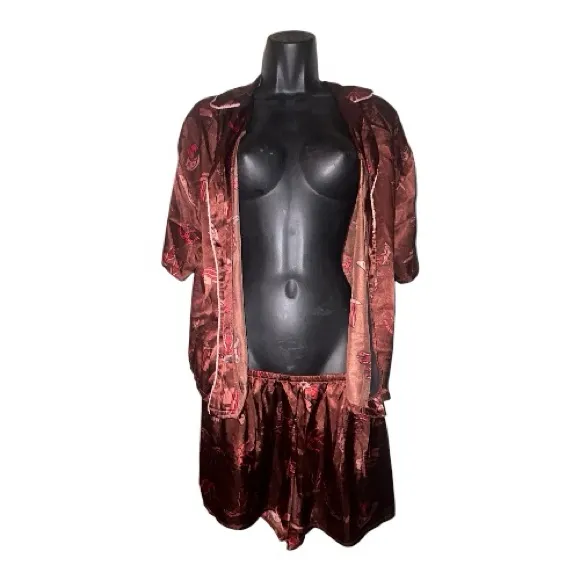 Western pajama top and bottom. Medium. Red - Image 4