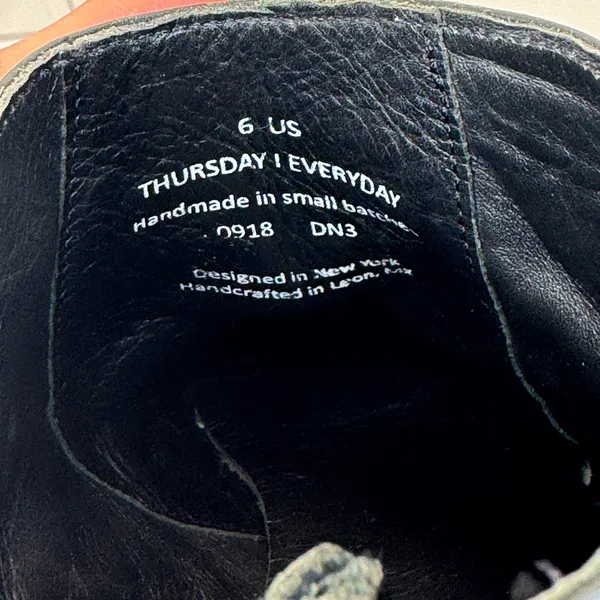 Thursday Boot Co Everyday Black Leather Studded Ankle Boots 6 Western Rocker‎ - Image 2
