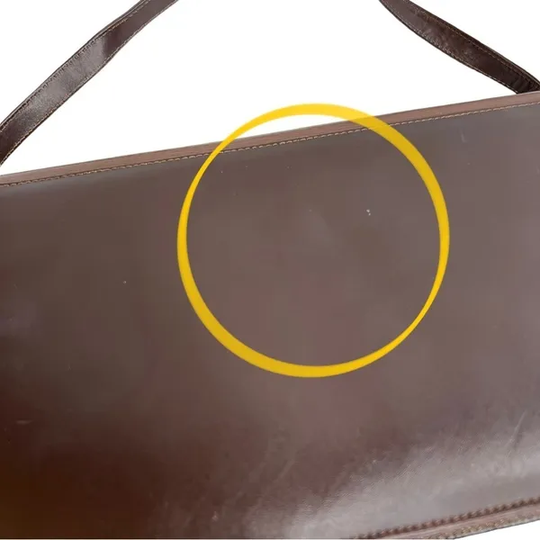 Brown Faux Leather & Suede Patchwork Front Shoulder Purse Bag - Image 7