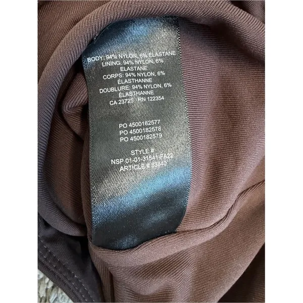 Aritzia Babaton Chocolate Brown Fitted Cropped Crewneck T Shirt XXS - Image 4