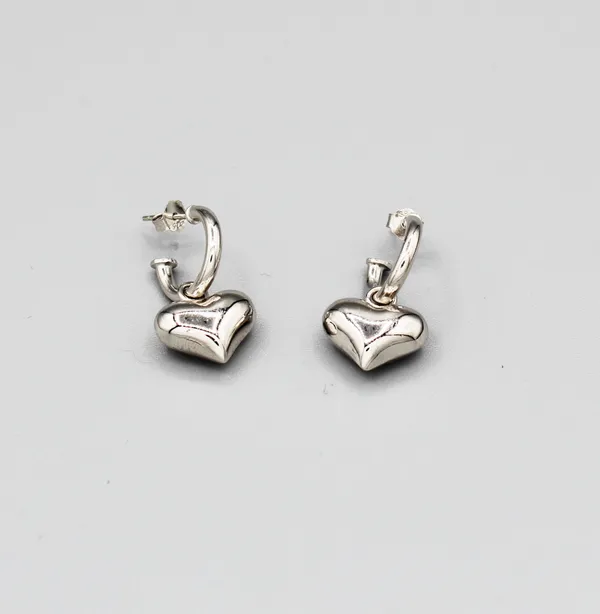 Sterling Silver #925 Earrings with PUffy heat - Image 6