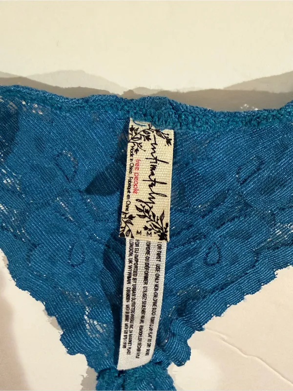 Intimately Free People Galloon Teal Blue Lace Racerback Bralette Size Medium - Image 5