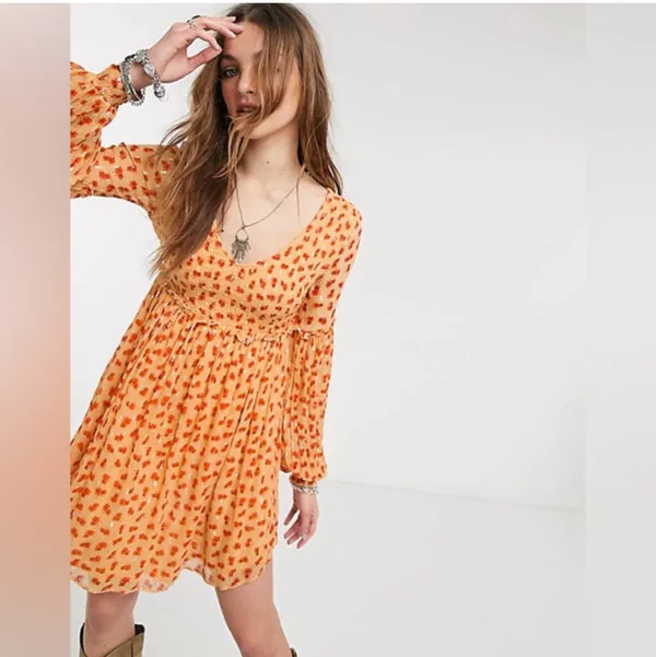 Free People Maria Floral Shirred Mini Dress - Image 2