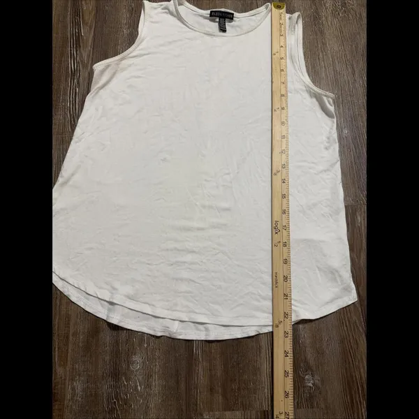 Eileen Fisher White Basic Quiet Luxury Designer Oversized‎ Stretchy Tank XXS - Image 2