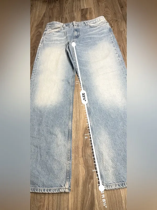 Zara Light Blue Straight Leg Jeans for Women - Image 6