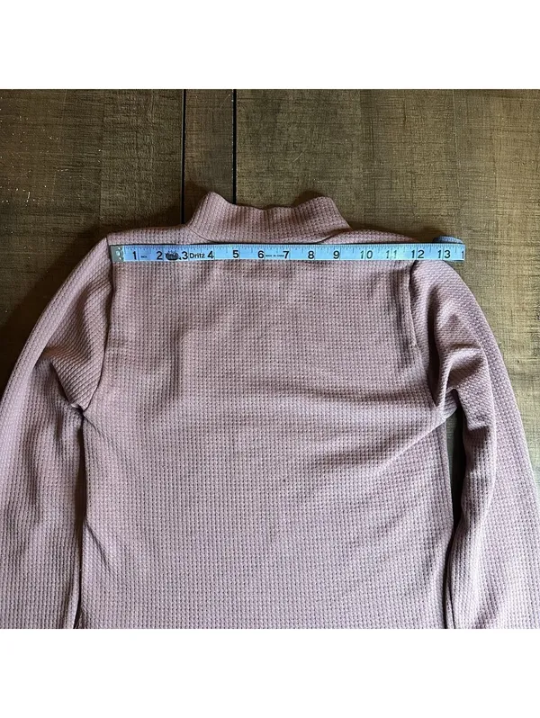 Aeropostale Seamless Mauve Waffle Knit Long Sleeve Crop Top - Medium - Image 6