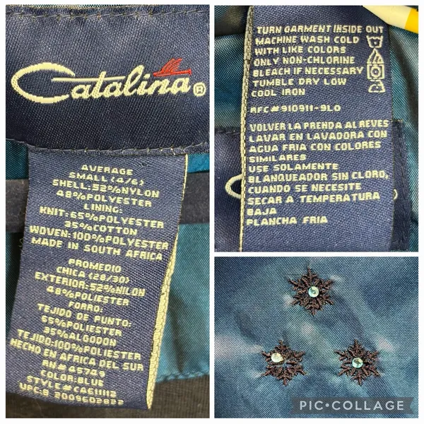 Vintage Y2K Catalina Womens S Windbreaker Jacket Blue Hooded Lightweight Velvet - Image 8