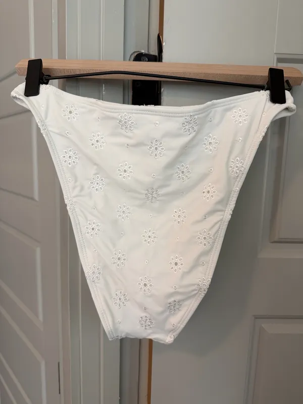 Wild Fable White Eyelet High Waist Cheeky Bikini Bottom - Image 3