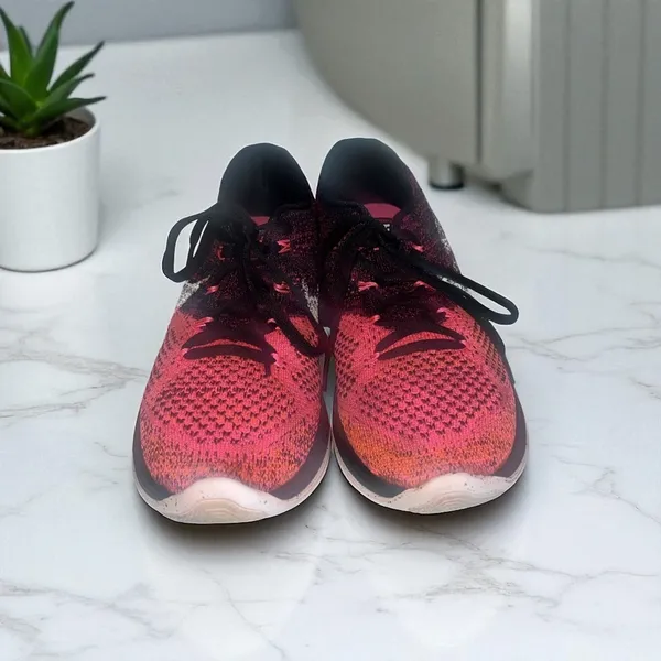 Nike Lunarlon Running Shoes Women's Sneakers Athletic‎ Pink Black Size 7 - Image 6