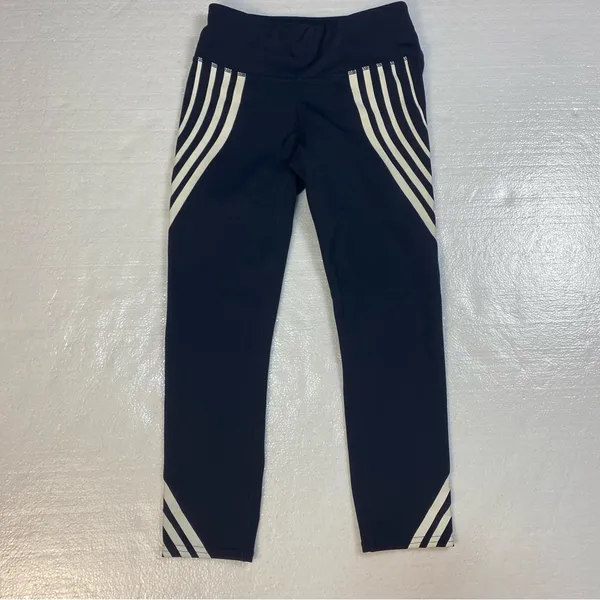 Athleta Gel‎ Sonar Navy White Striped 21" Capri Leggings Size XXS - Image 5