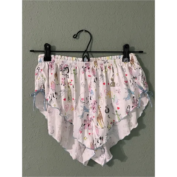 Parade Cheeky Flutter Satin Shorts Size XS White Multi Graphic Novelty Sleep - Image 5