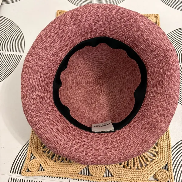 Liz Claiborne Pink Straw Garden Beach Church Hat - Image 4