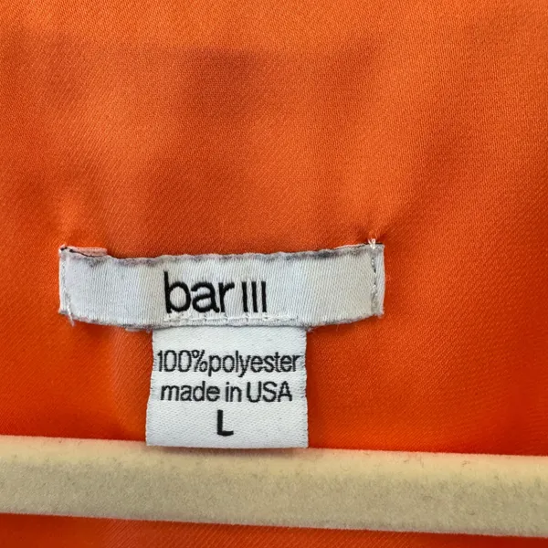 Bar III Orange Sleeveless V-Neck Zip Front Pleated Dress MDW-471 Women's Large - Image 6