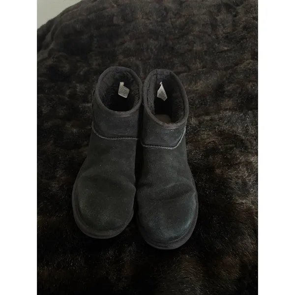 Koolaburra By UGG Boots Womens Size 9 Black Leopard Ankle Suede Shearling Casual - Image 2