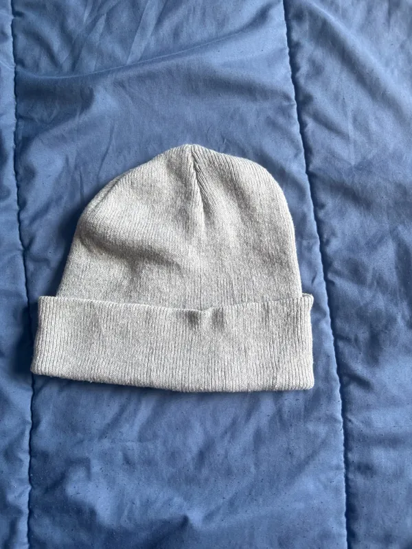 Gray Acrylic Knit Beanie Hat Unisex One Size Stretch Solid Casual Winter Fall - Image 4