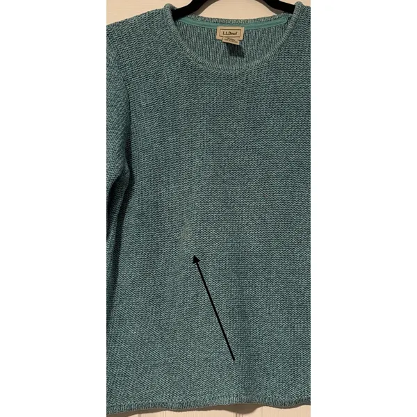 LL L.L. Bean Knit Sweater Chunky Teal Fisherman Grandma New England Coastal Knit - Image 6