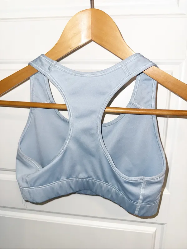 Nike Pale Blue Dri-FIT Racerback Sports Bra Small - Image 3