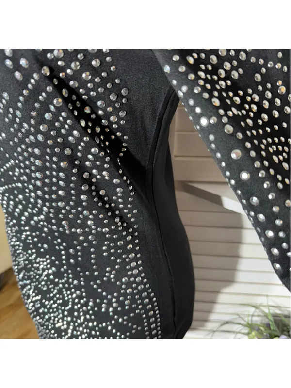 Vintage Y2K studded dress bodycon black punk goth rave alt edgy biker grunge M L - Image 7